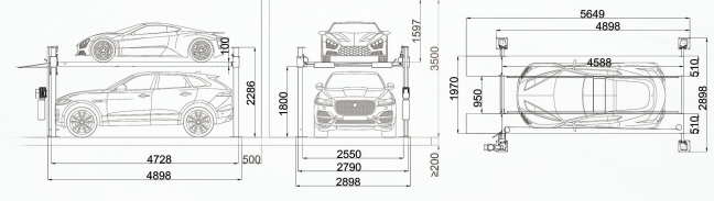PFPS40&50 — technical blueprint with dimensions